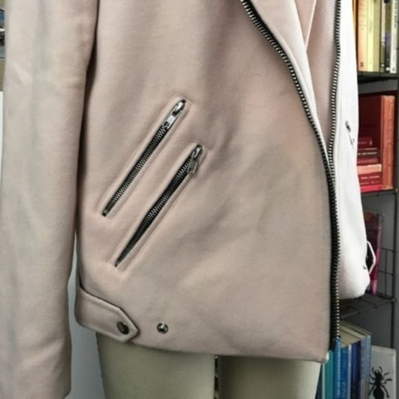 F21 XXI Moto Biker Zipper Woven Boxy Jacket Military - Picture 4 of 7